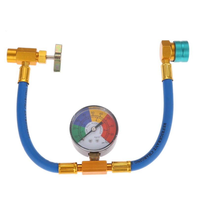 Aupoko R1234YF Refrigerant Charge Hose Kit, with 1/2â€™â€™ LH Self-Sealing Can Tap Opener, R1234YF Low Side Quick Coupler, for Air Condition Refrigerant System - Image 1